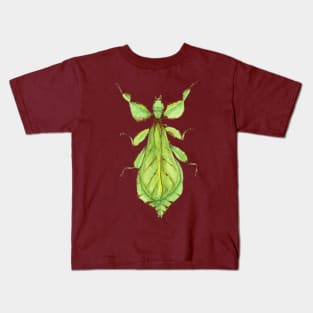 Leaf Bug Watercolor Illustration Kids T-Shirt